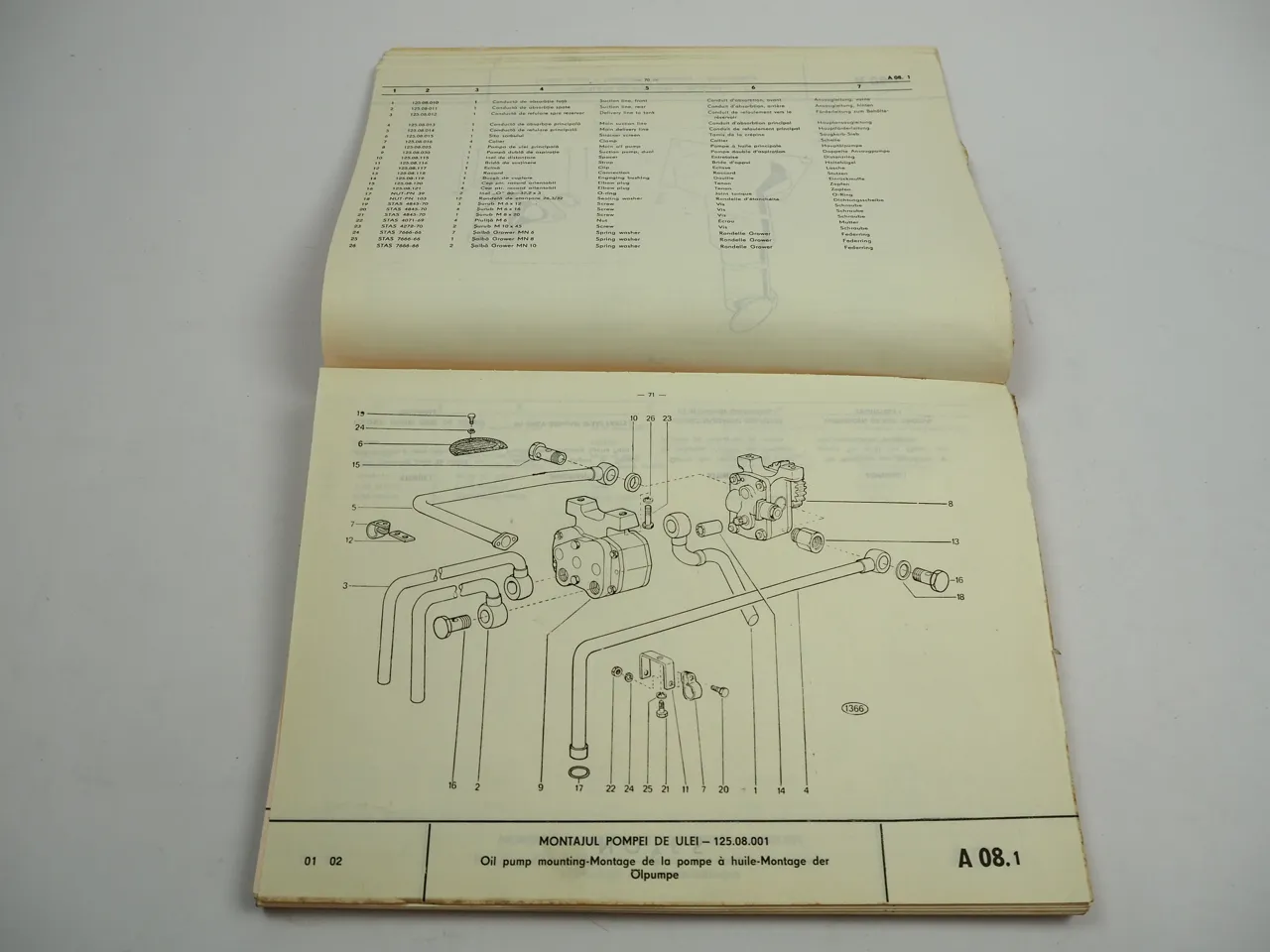 UTB Universal S 1800 IF Planierraupe Spare Parts List Ersatzteilkatalog 1975