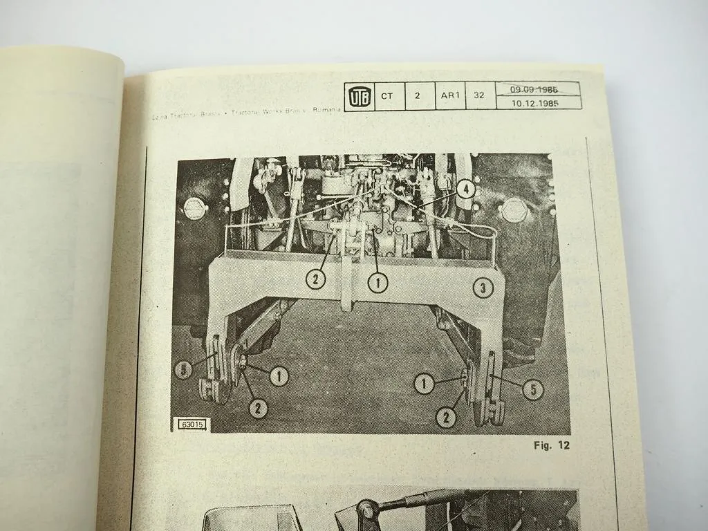 UTB Universal U300IF Tractor Schlepper Technisches Handbuch Ergänzung 1986