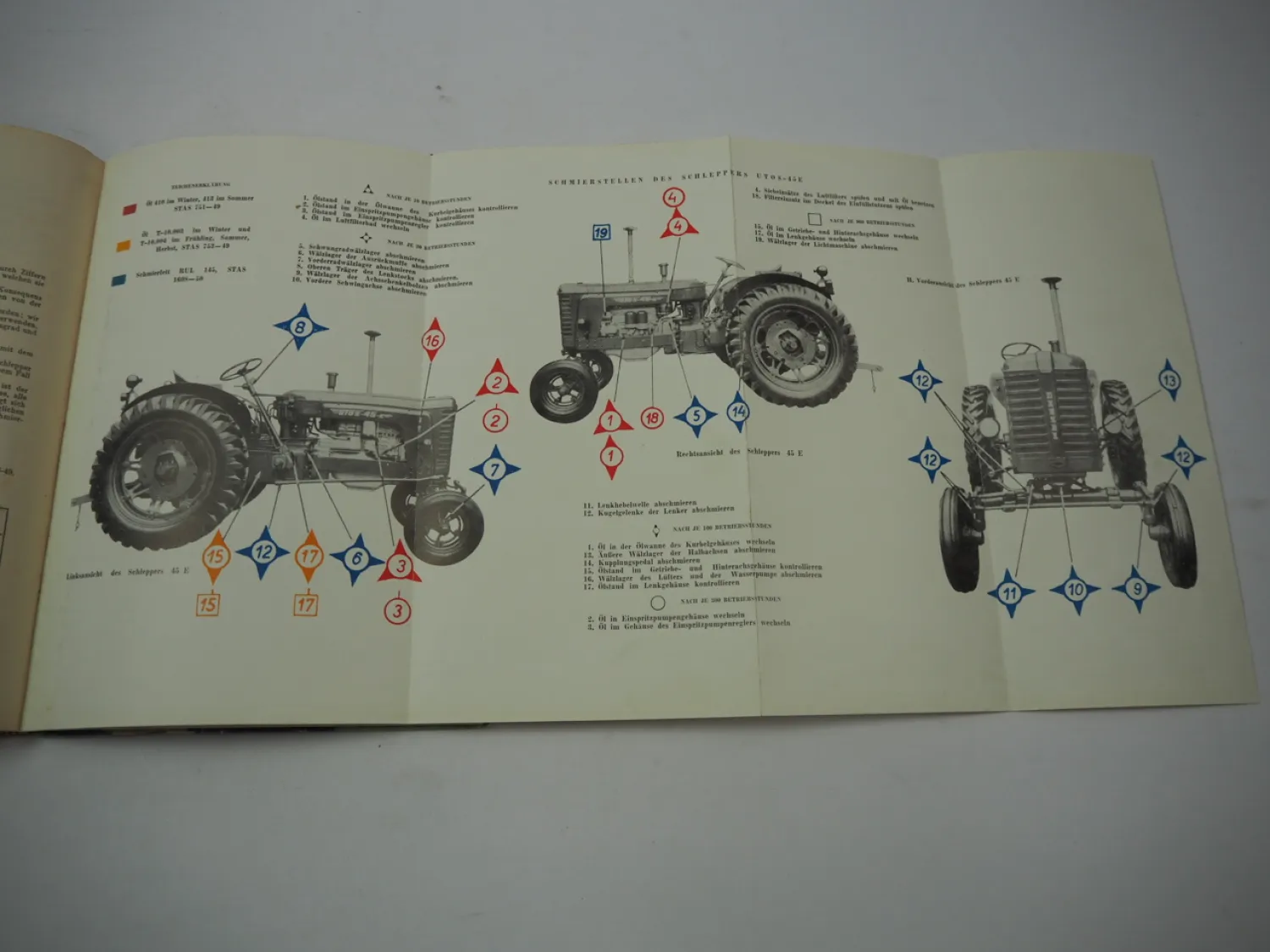 UTOS 45 E Schlepper Betriebsanleitung Wartung Einstellung Pflege 1961 Bukarest Rumänien