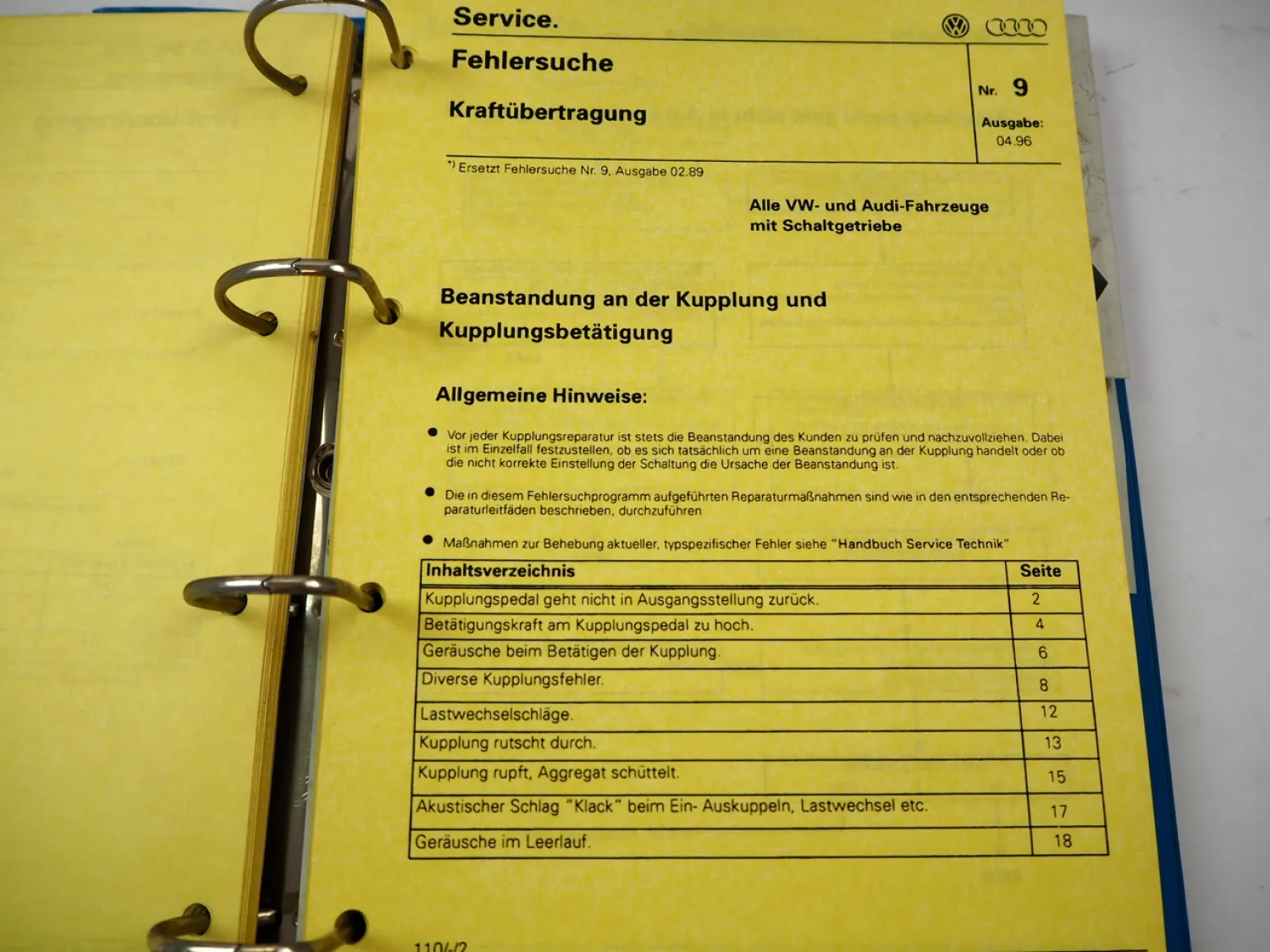 VAG Fehlersuche Motor Klimaanlage Karosserie Reifen Audi 80 100 200 Quattro VW