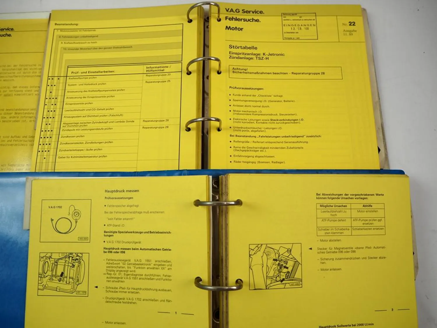 VAG Fehlersuche Motor Klimaanlage Karosserie Reifen Audi 80 100 200 VW Bus Golf