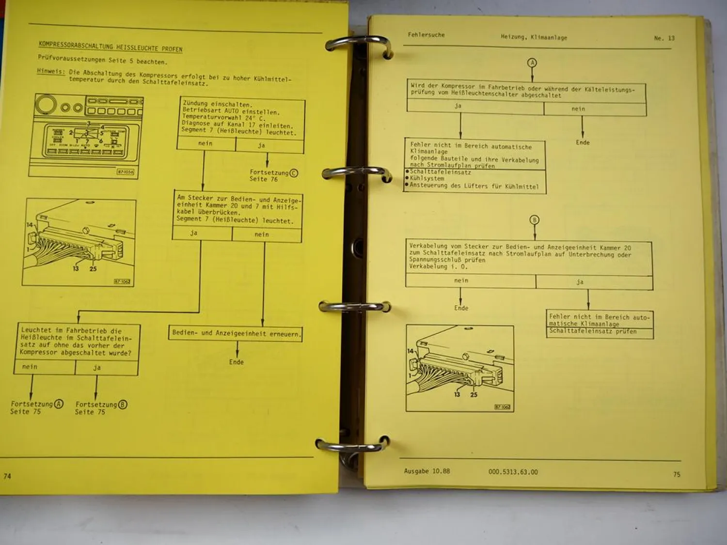 VAG Fehlersuche Motor Klimaanlage Karosserie Reifen Audi 80 100 200 VW Bus Golf