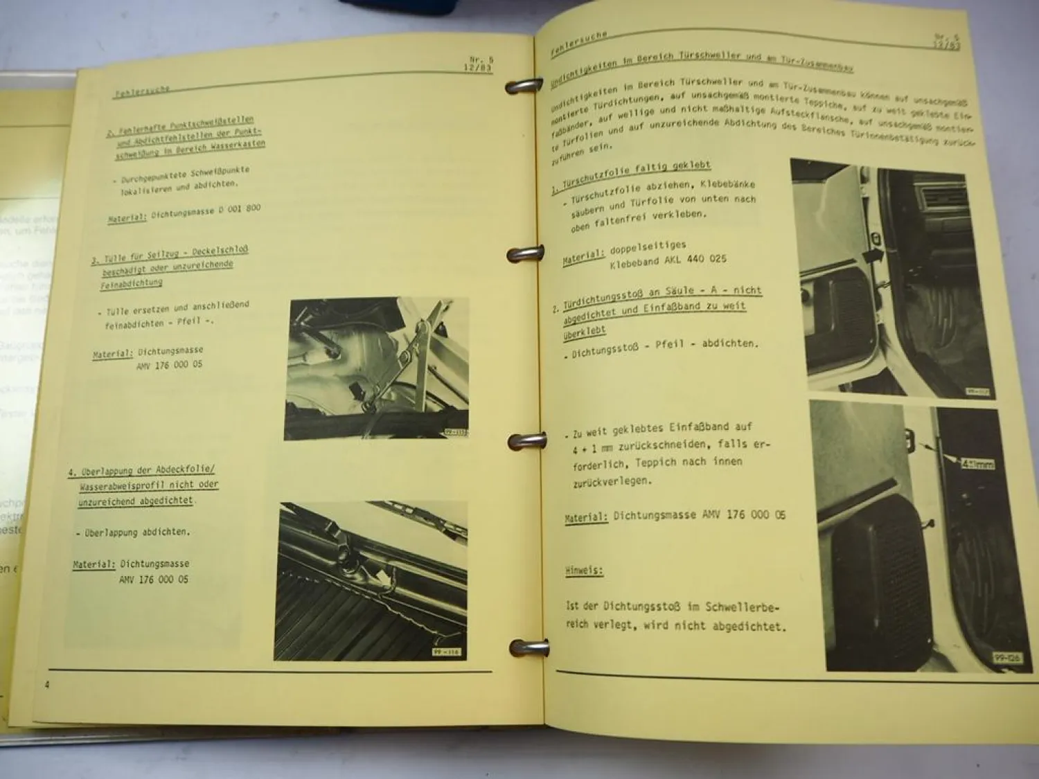 VAG Fehlersuche Motor Klimaanlage Karosserie Reifen Audi 80 100 200 VW Bus Golf