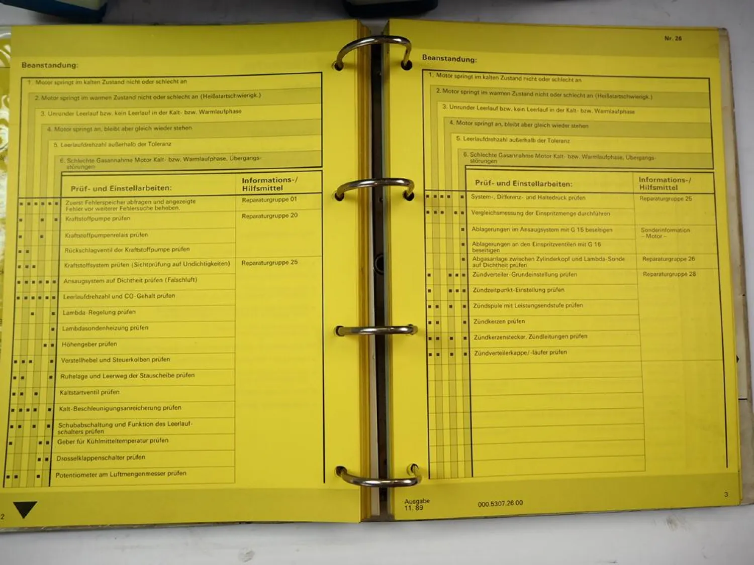 VAG Fehlersuche Motor Klimaanlage Karosserie Reifen Audi 80 100 200 VW Bus Golf