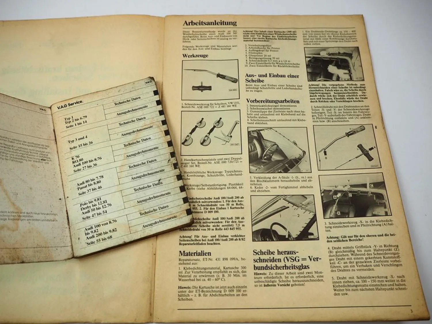 VAG VW Käfer T2 Audi 100 200 K70 Technische Daten Anzugsdrehmomente & Scheiben Montage