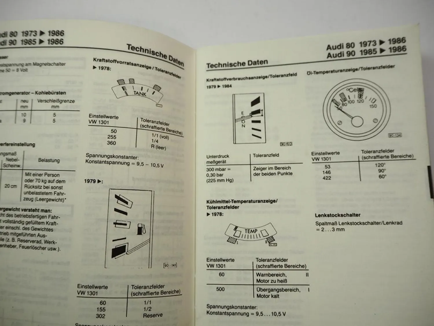 VAG VW Käfer Typ 3 4 Golf 1 Audi 80 100 200 Technische Daten Anzugsdrehmomente