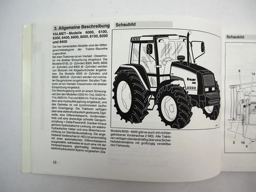 Valmet 6000 6100 6300 6400 6600 8000 8100 8200 8400 Traktor Betriebsanleitung