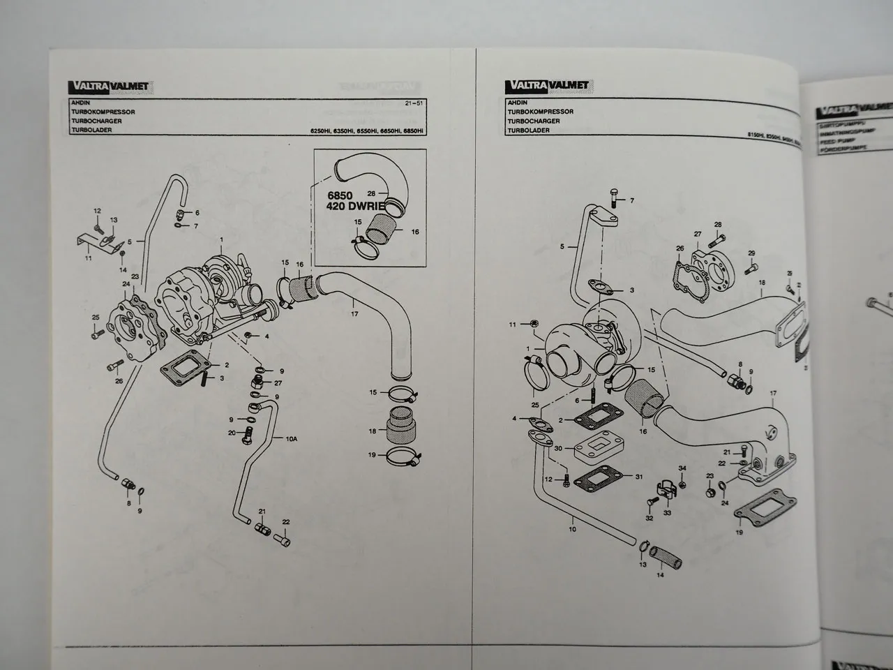 Valmet HiTech 6250 bis 8950 Traktor Ersatzteilkatalog Bildkatalog 1999