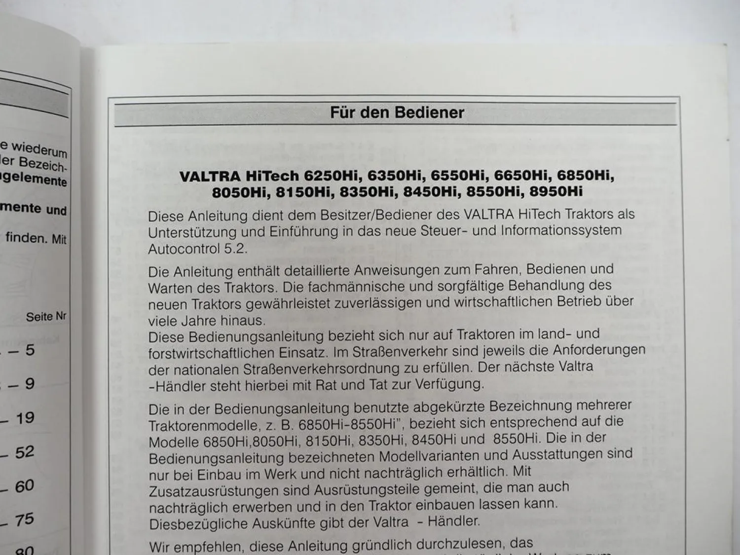 Valtra HiTech 6250 - 8950 Traktor Betriebsanleitung Wartung Schaltplan 2001