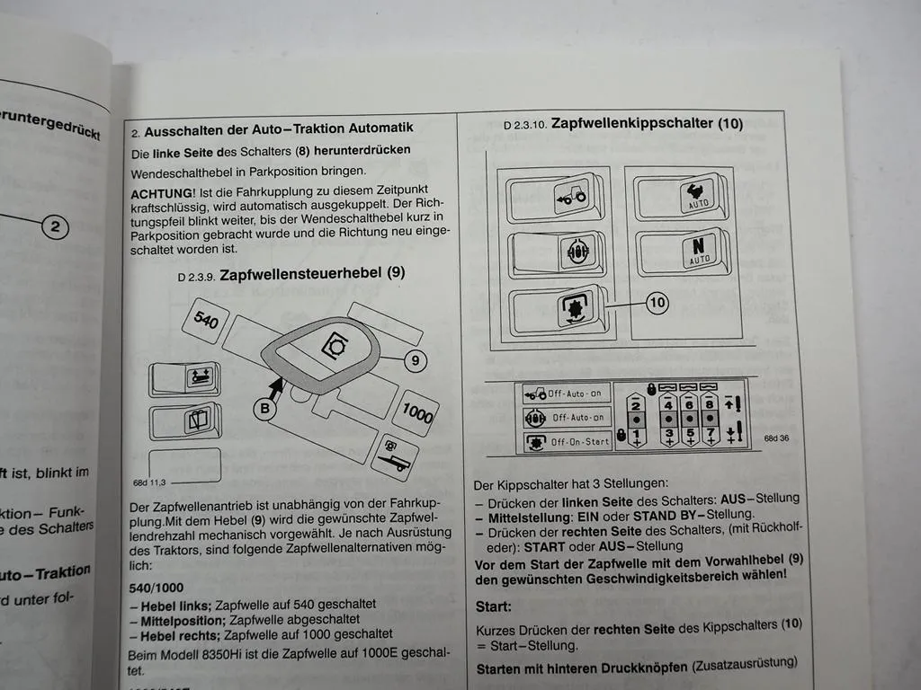 Valtra HiTech 6250 bis 8950 Traktor Betriebsanleitung Bedienungsanleitung 2001