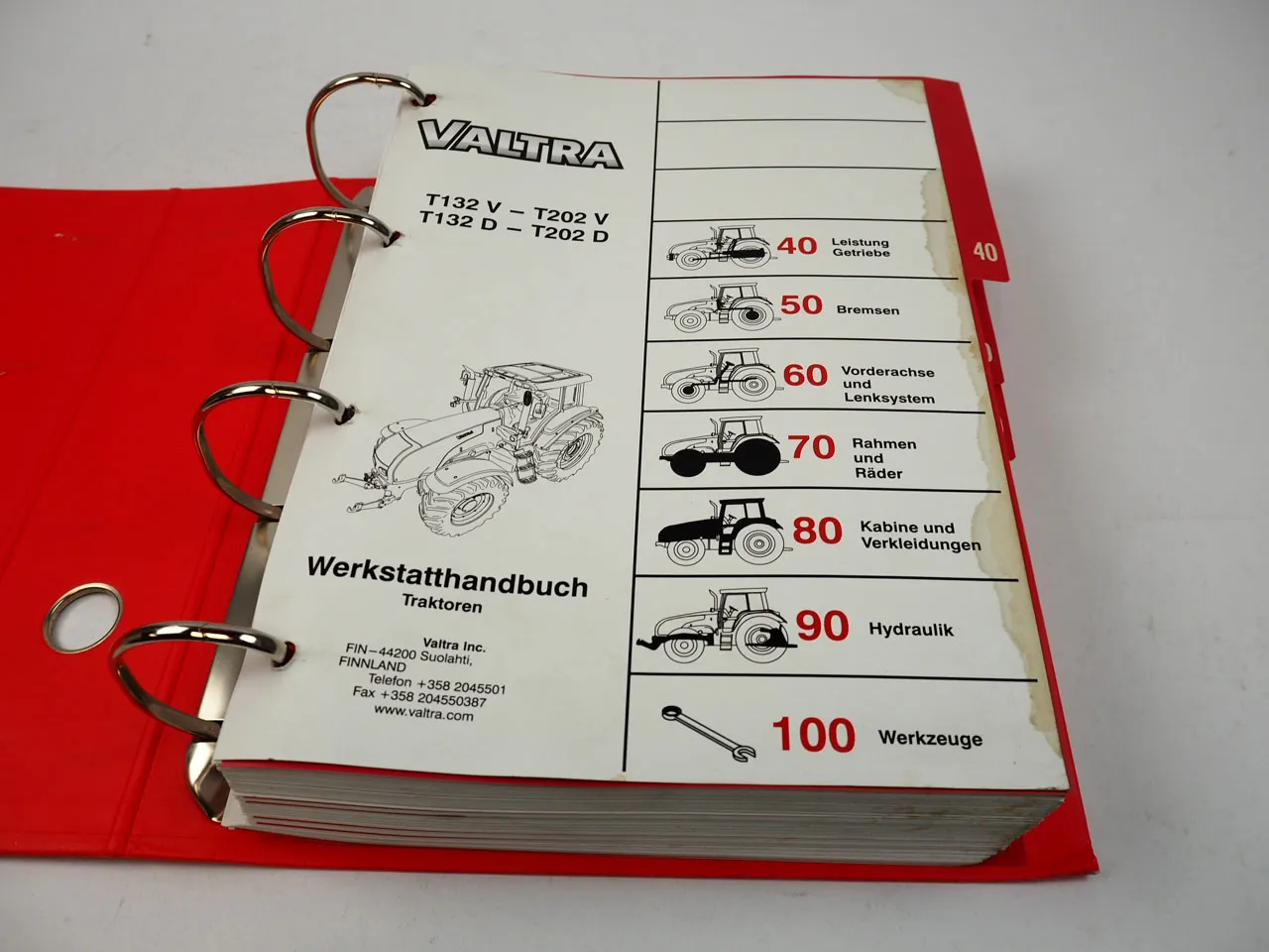 Valtra T132 - T202 V D Werkstatthandbuch Reparaturanleitung Traktor Serie T2