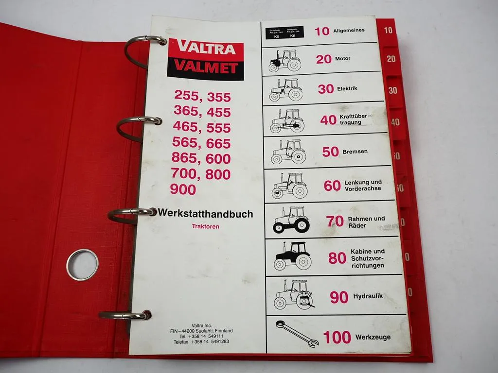 Valtra Valmet 255 bis 900 Traktor Werkstatthandbuch 1986 - 1999