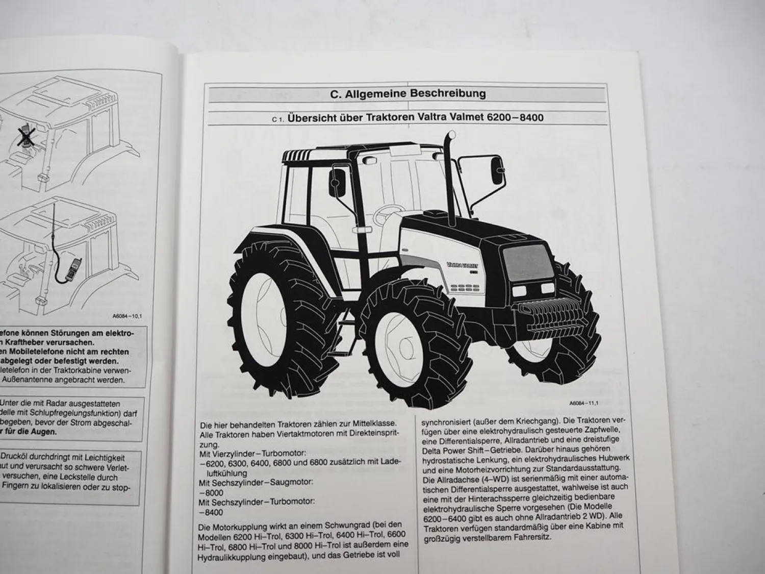 Valtra Valmet 6200 6300 6400 6600 6800 8000 8400 Traktor Betriebsanleitung 1998