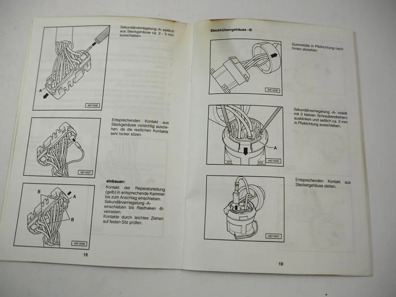 VAS 1978 Leitungsstrangreparatur Set Bedienungsanleitung Audi VW Seat Skoda