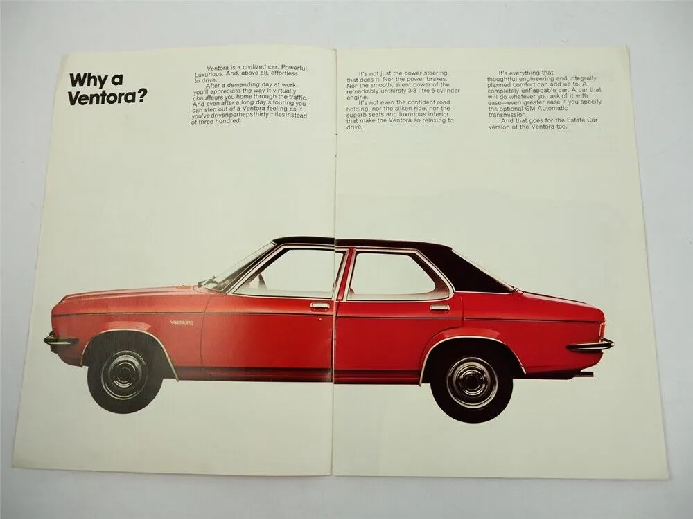 Vauxhall Ventora 3293 cc Saloon Estate Prospekt Brochure 1974