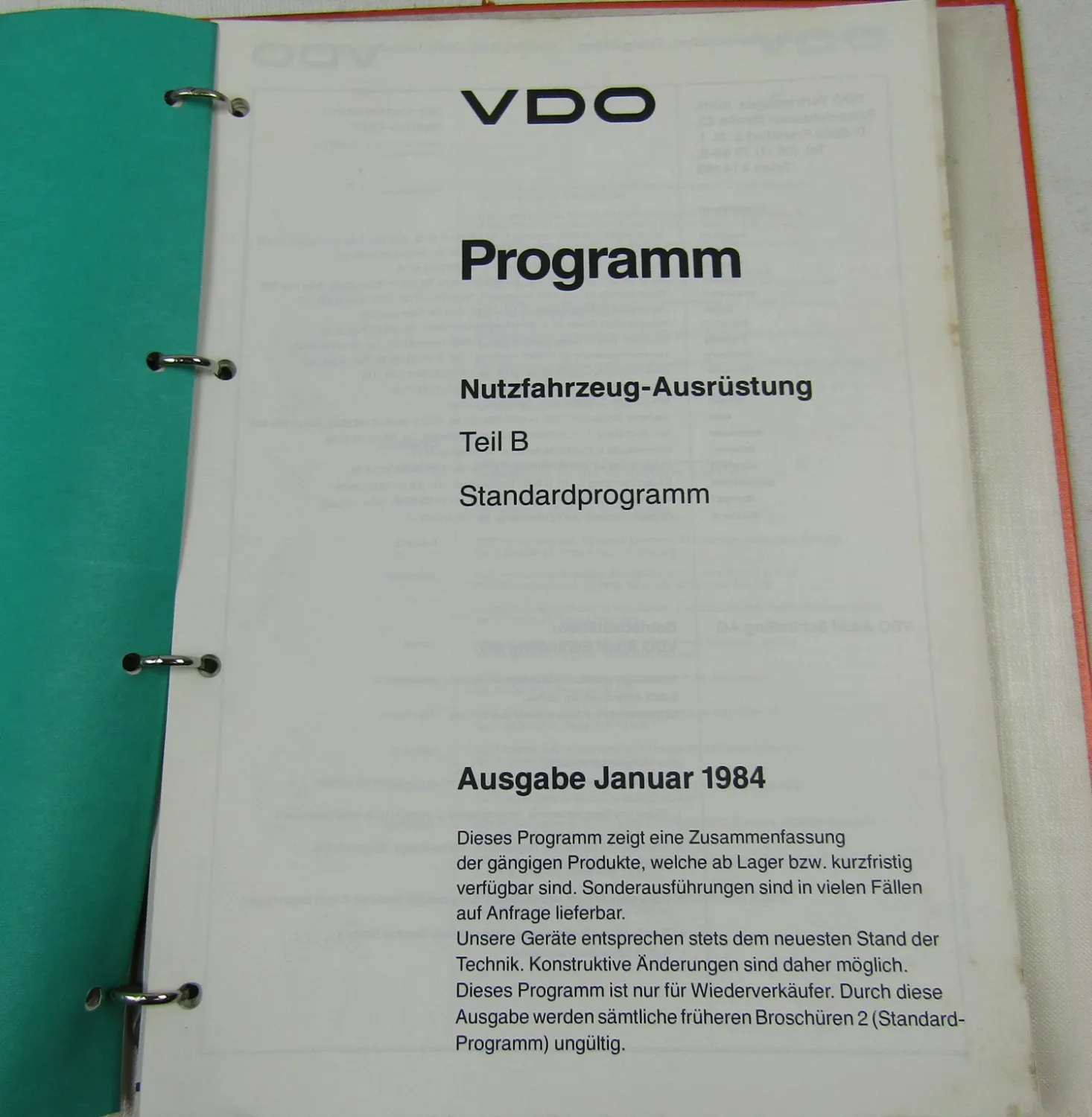 VDO Programm Nutzfahrzeug Ausrüstung Fahrtschreiber Diagrammschreiber Auswertger