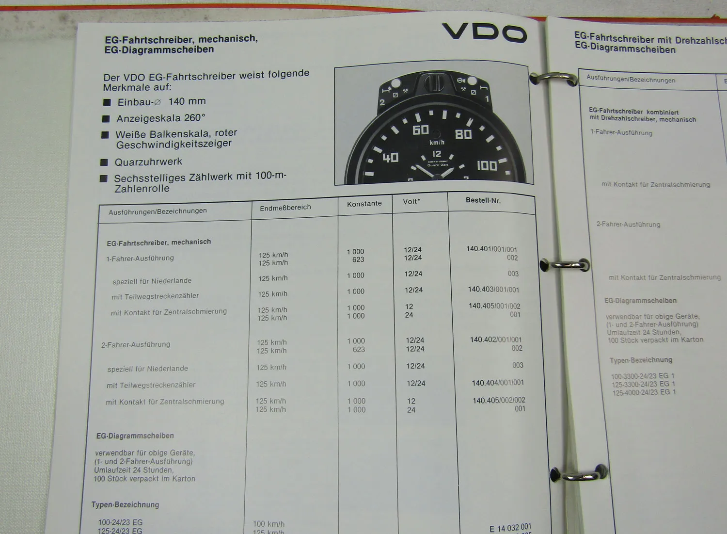 VDO Programm Nutzfahrzeug Ausrüstung Fahrtschreiber Diagrammschreiber Auswertger