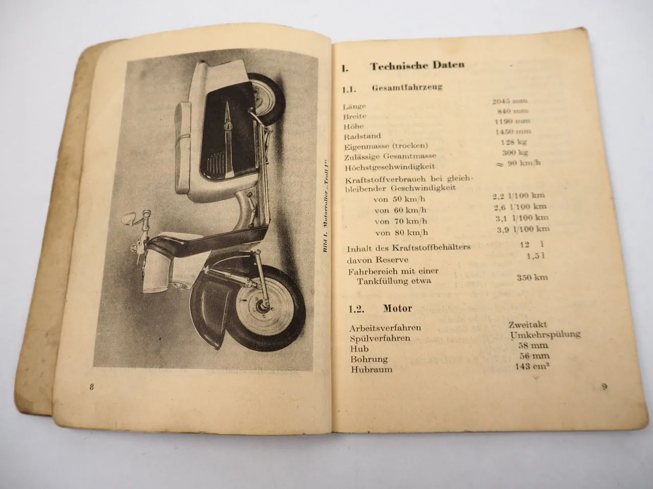 VEB Troll 1 Tourenroller Betriebsanleitung Bedienungsanleitung 1962 Original