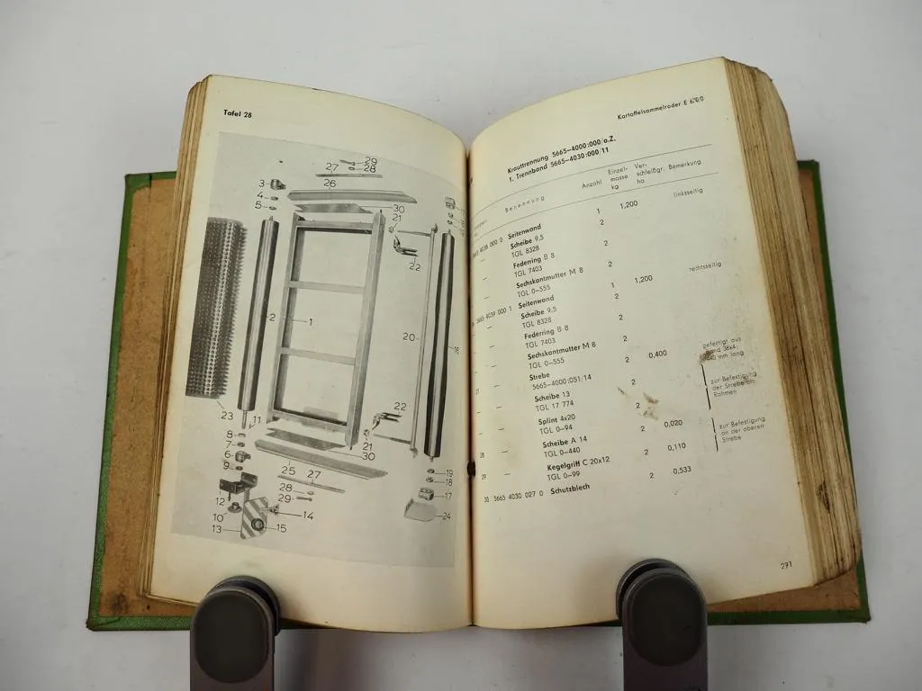 VEB Weimar Landmaschinen DDR E670 Kartoffelsammelroder Ersatzteilliste 1970