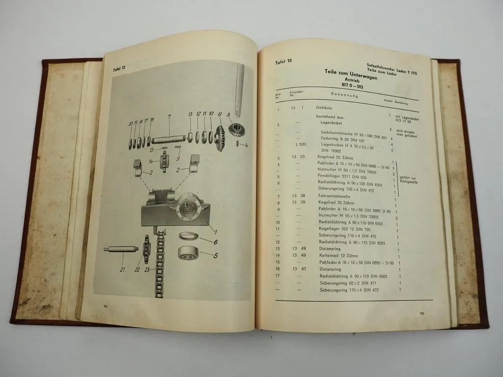 VEB Weimar T170 Selbstfahrender Lader Ersatzteilliste 1959