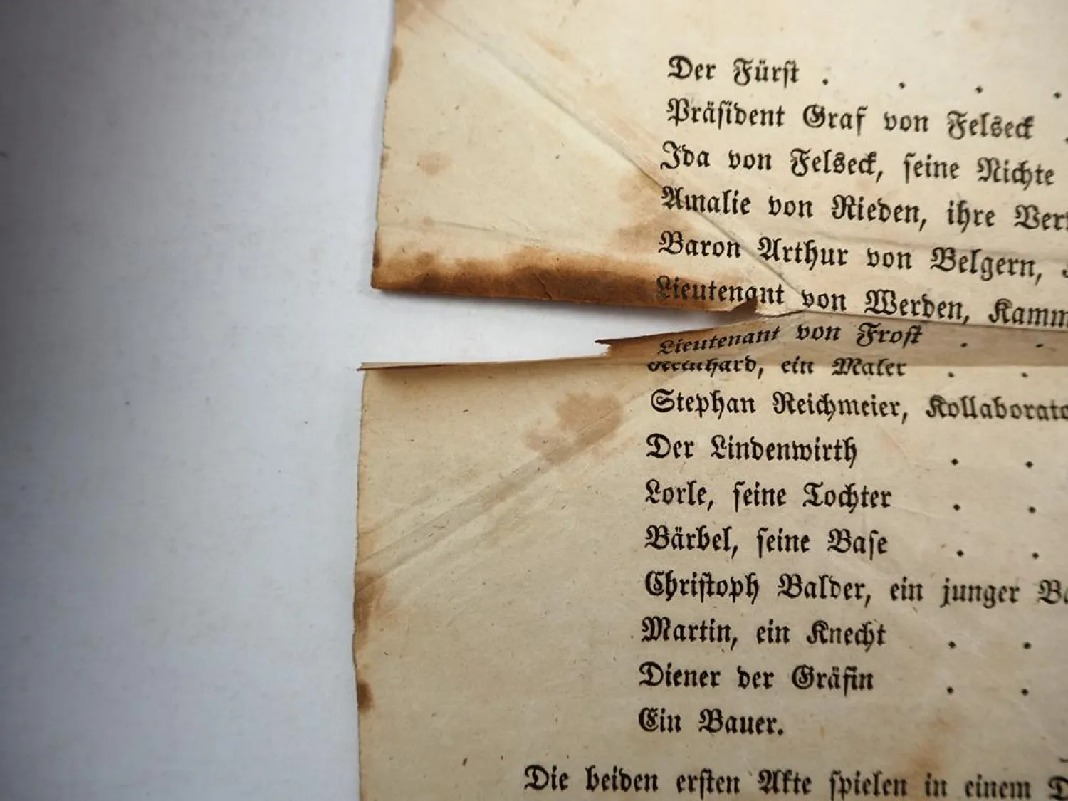 Veranstaltungsblatt Königliches Hof- und Nationaltheater München 1854