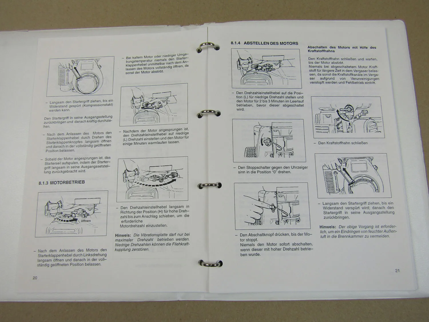Vibromax AV600 Vibrationsplatte Bedienungsanleitung 2001 Ersatzteilliste 1993