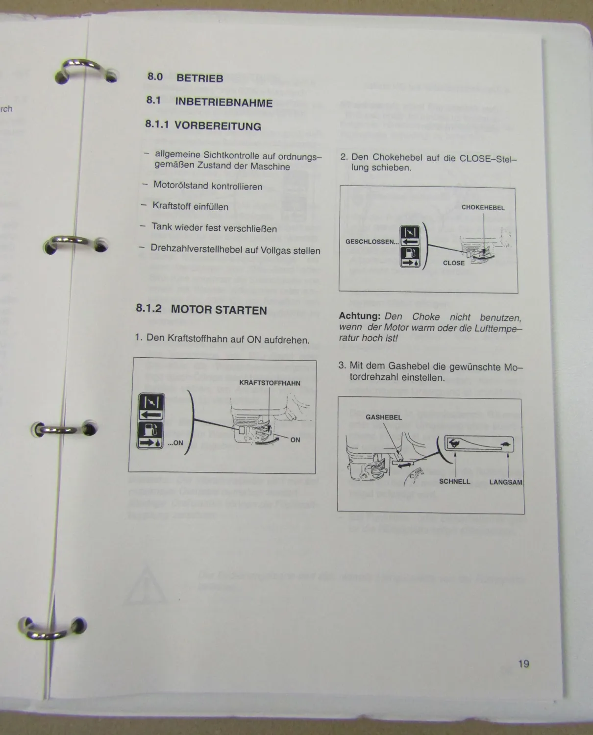 Vibromax AV901 Vibrationsplatte Bedienungsanleitung Ersatzteilliste 2002