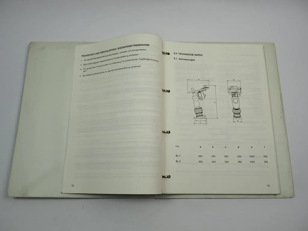 Vibromax Stampfer SL 1 SL 2 Betriebsanleitung Ersatzteilliste 5/1995