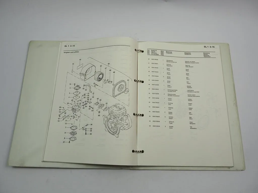 Vibromax Stampfer SL 1 SL 2 Betriebsanleitung Ersatzteilliste 5/1995