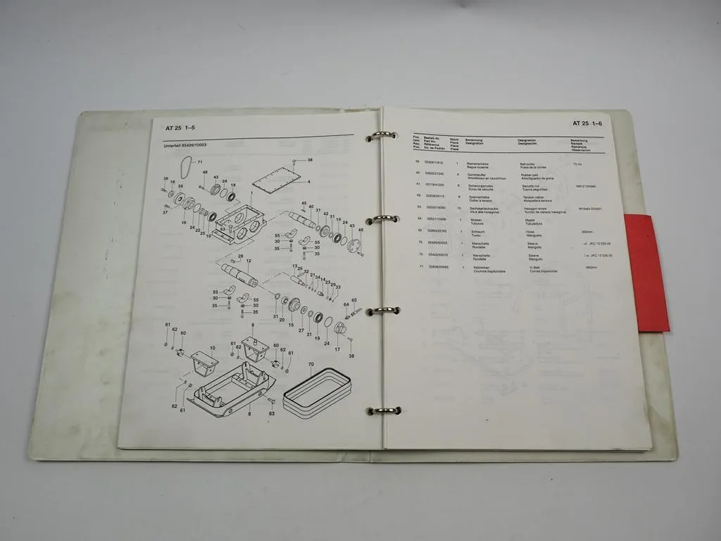 Vibromax Vibrationsplatte AT 25 Betriebsanleitung Ersatzteilliste 1997/1999