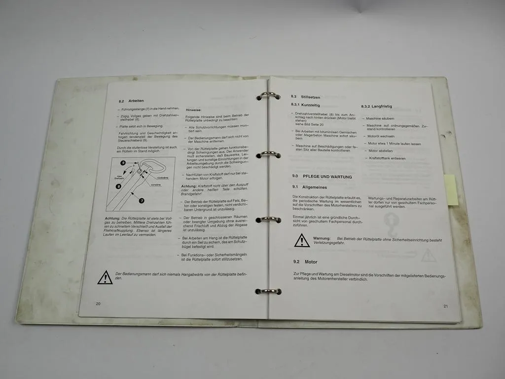 Vibromax Vibrationsplatte AT 45 Betriebsanleitung Ersatzteilliste 2000