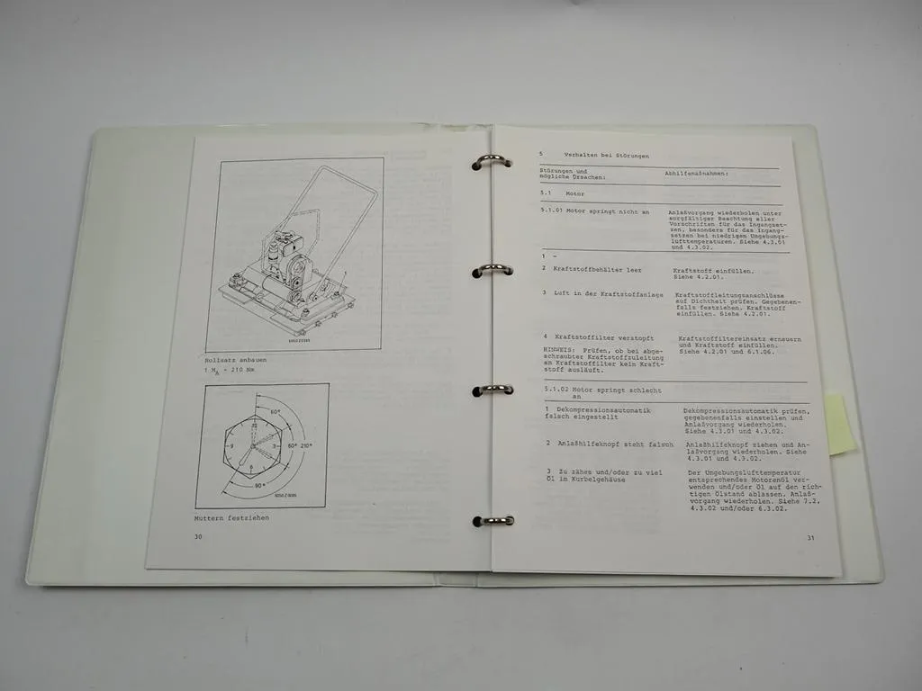 Vibromax Vibrationsplatte AW 1800 Betriebsanleitung Ersatzteilliste 1986