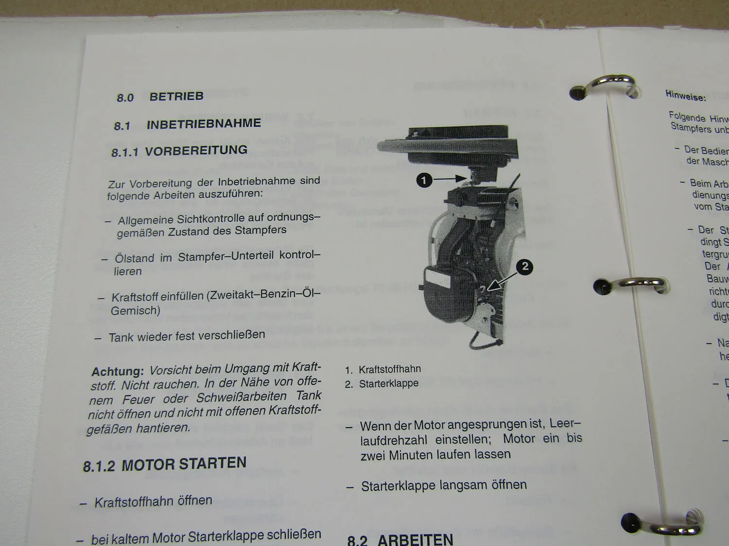 Vibromax VM2 Stampfer Bedienungsanleitung 2001 Ersatzteilliste