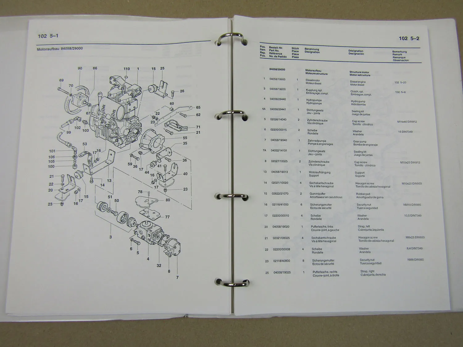 Vibromax W 102 Walze Ersatzteilliste 2002 Parts List Lista Respuestos