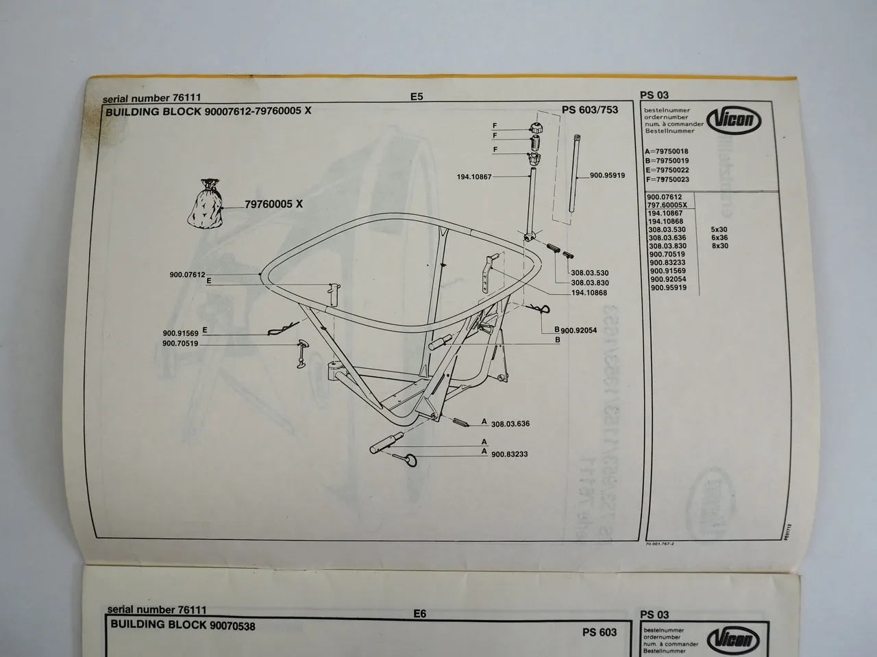 Vicon PS 753 953 1153 1353 1653 Pendeldüngerstreuer Ersatzteilliste