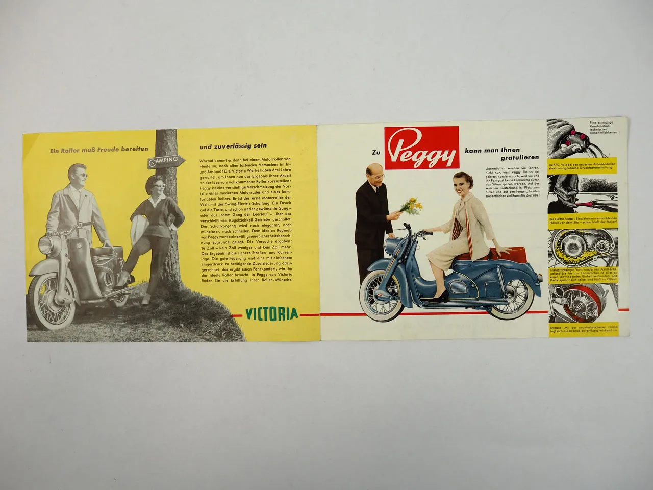 Victoria Peggy Motorroller Prospekt 1950er Jahre