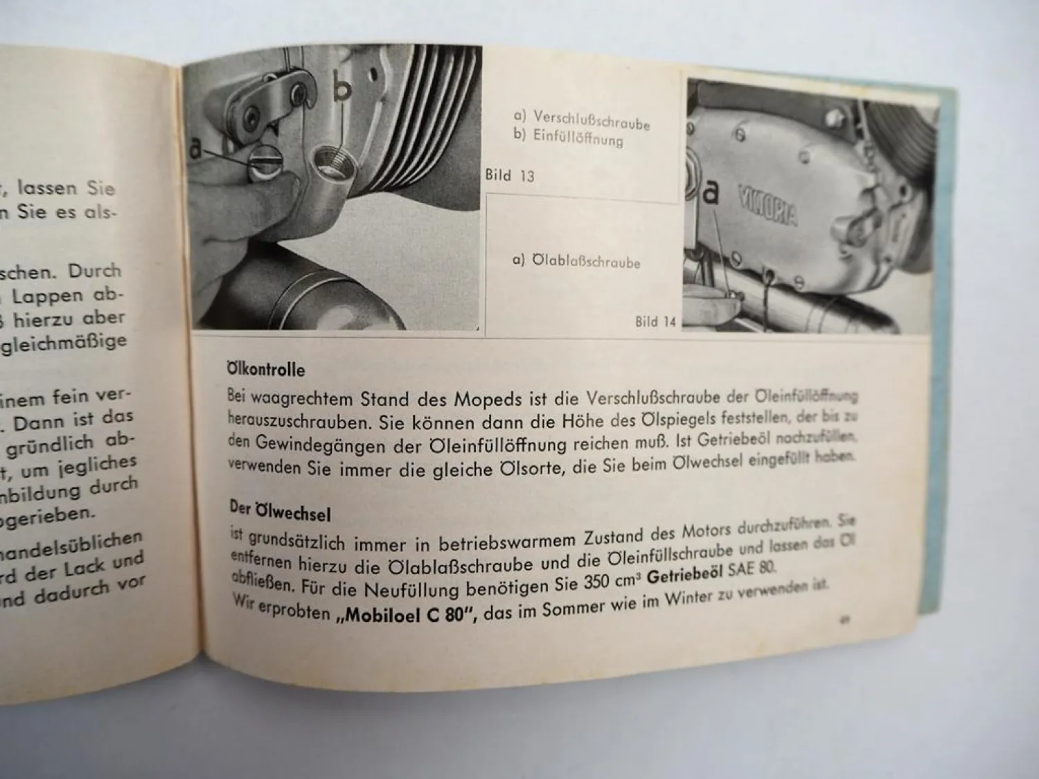 Victoria Vicky III N IV Export Moped Betriebsanleitung Bedienung Wartung 1957