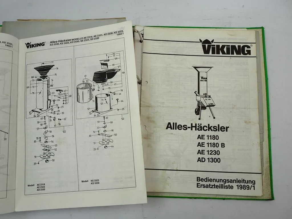 Viking RL FM VE AE AD Mäher Einachser Häcksler Betriebsanleitung Ersatzteilliste