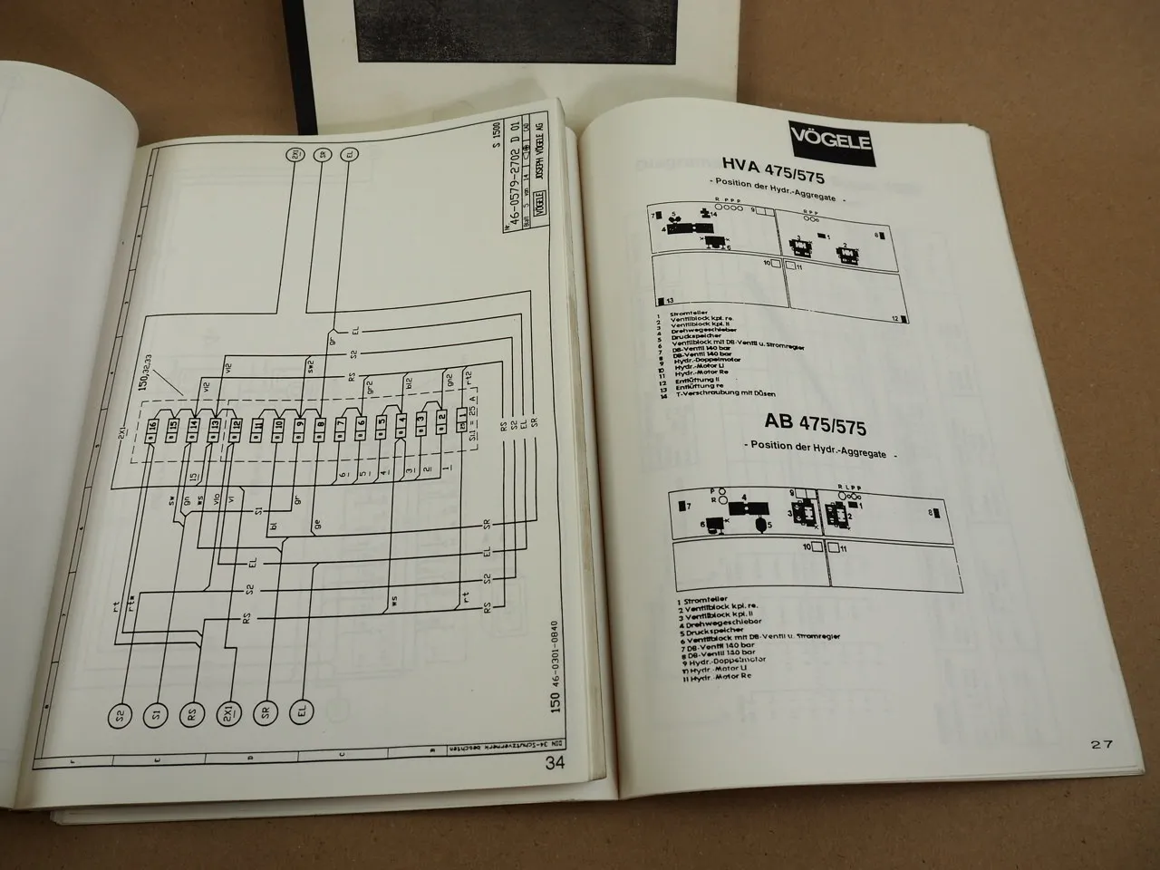 Vögele Straßenfertiger Lehrgang Technik Pflege Elektroschaltpläne 1502 1600 1800