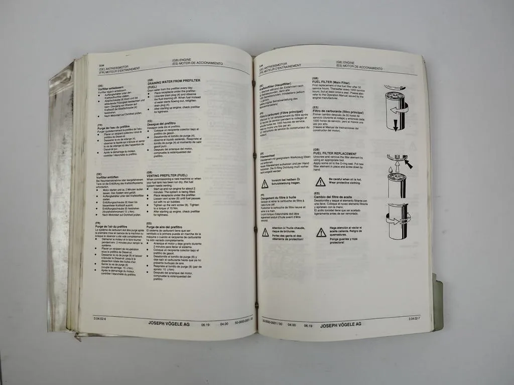 Vögele Super 1900 2100 Straßenfertiger Betriebsanleitung Schaltplan 2000