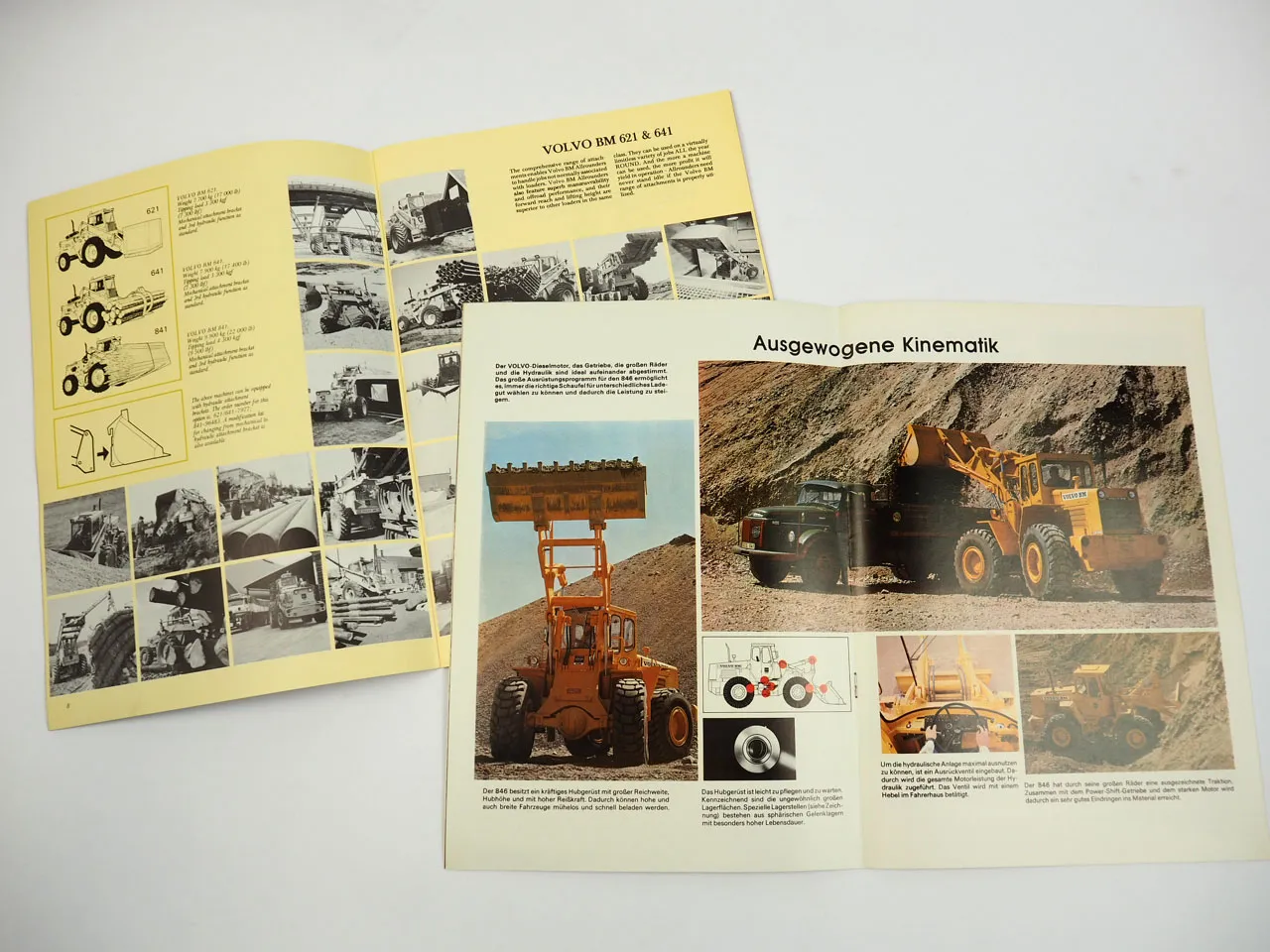 Volvo BM 846 Radlader und Zubehör Attachments 2x Prospekt 1977/78