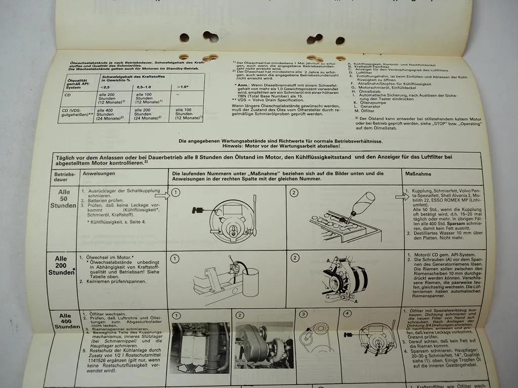 Volvo Penta TD TID 100 120 121 Dieselmotor Betriebsanleitung Wartung 1987