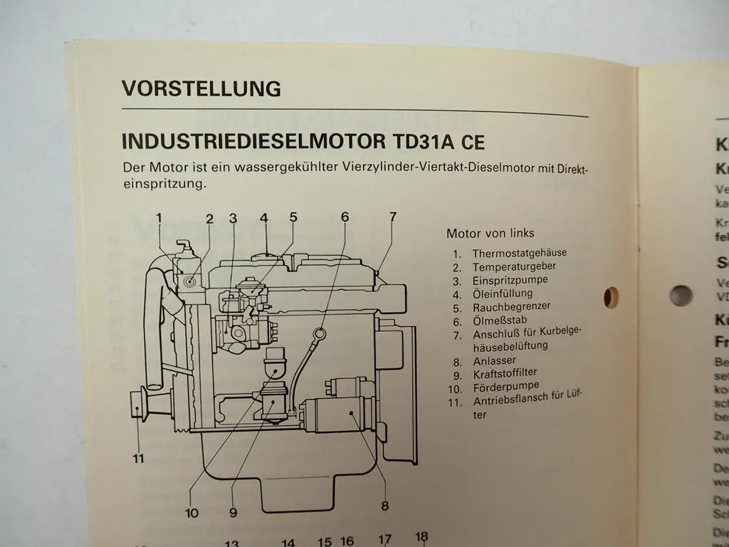 Volvo Penta TD31A CE Industrie Dieselmotor Betriebsanleitung Wartung 1986