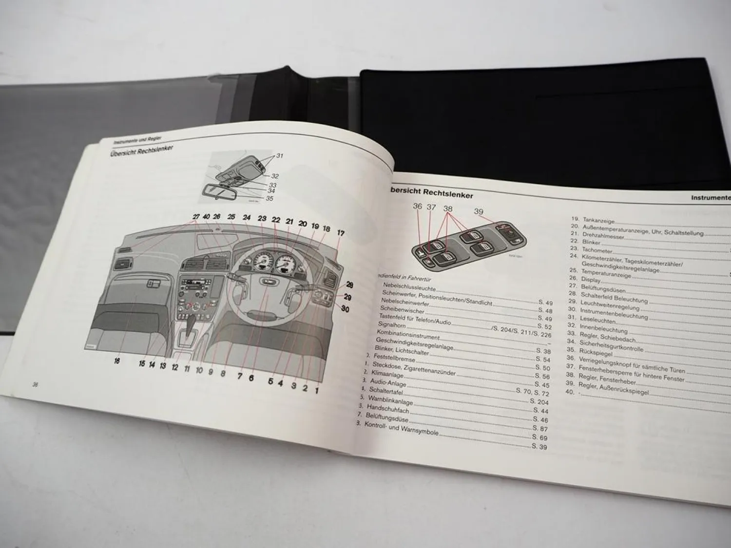 Volvo V40 Typ S P26 Betriebsanleitung 2000-2007 Bedienung Bordmappe Deutsch