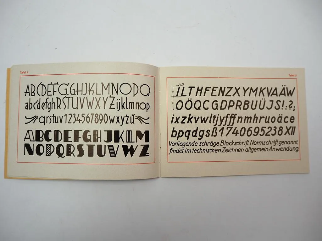 Vorlagen für einfache Kunstschriften W. Biber ca. 1930/40er Jahre