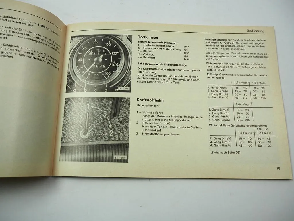 VW 1200 Käfer 34 44 50 PS Betriebsanleitung Bedienungsanleitung 1974