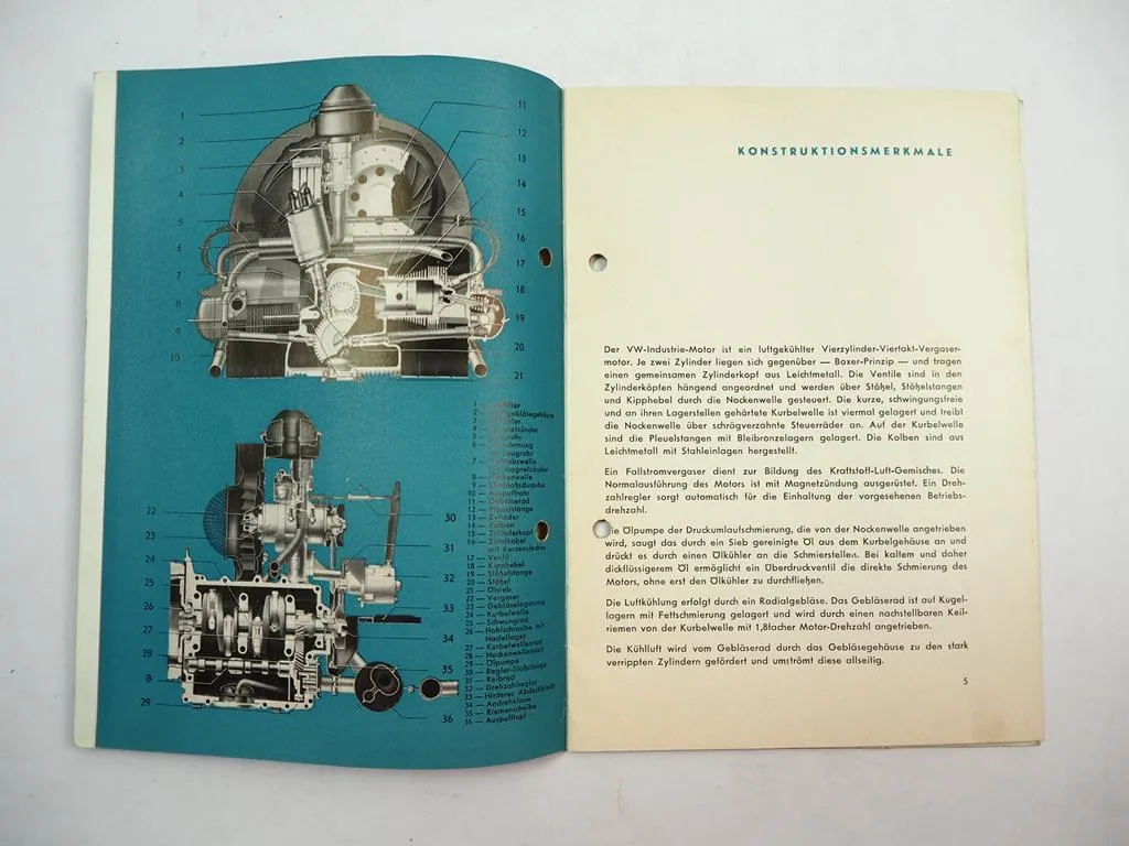 VW 122 Industriemotor Betriebsanleitung Bedienungsanleitung 1962