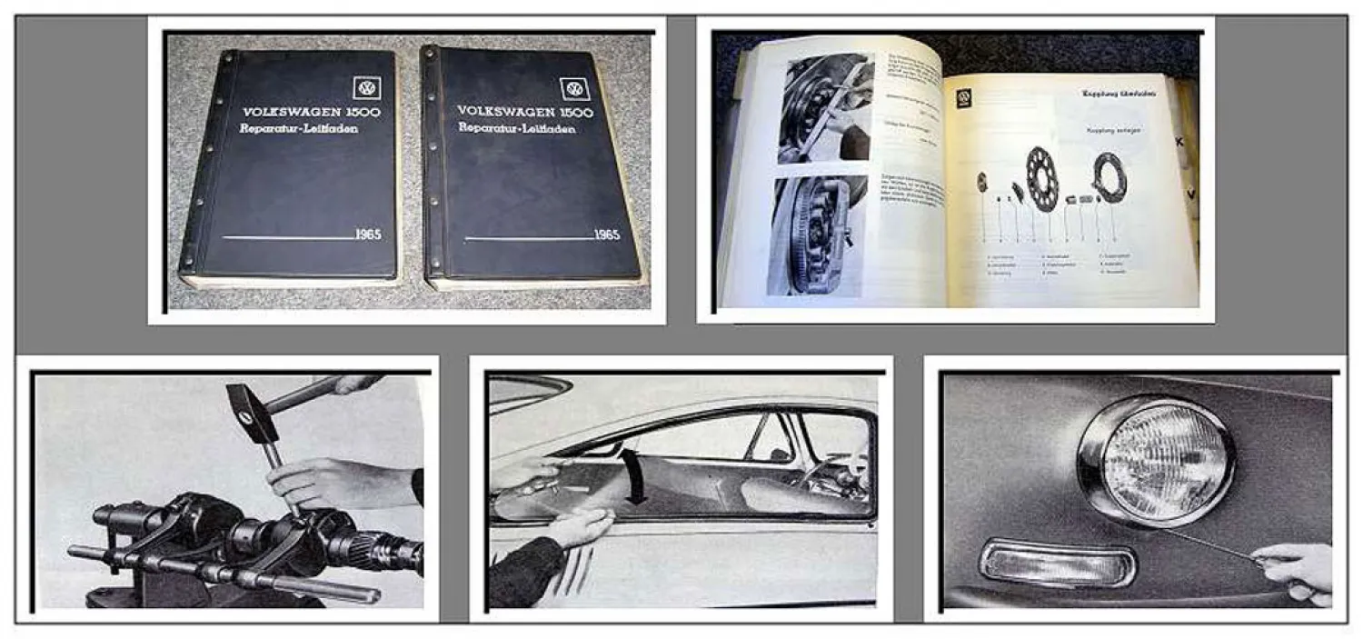 VW 1500 1600 1500S Typ 3 Werkstatthandbuch Reparaturleitfaden 1965 Limousine
