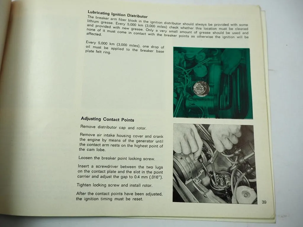 VW 1500 Typ 3 Instruction Manual Operating Instructions Maintenance 1963