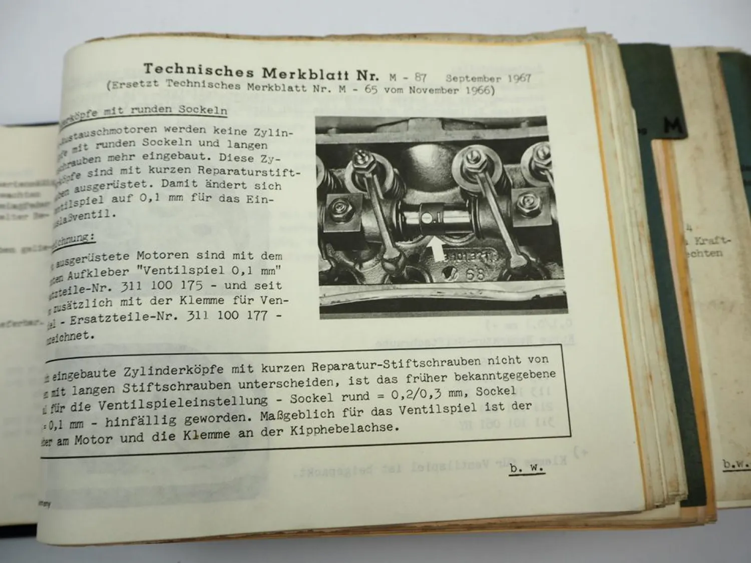 VW Dienst Technische Merkblätter 1966 - 1968 VW Käfer Transporter T2